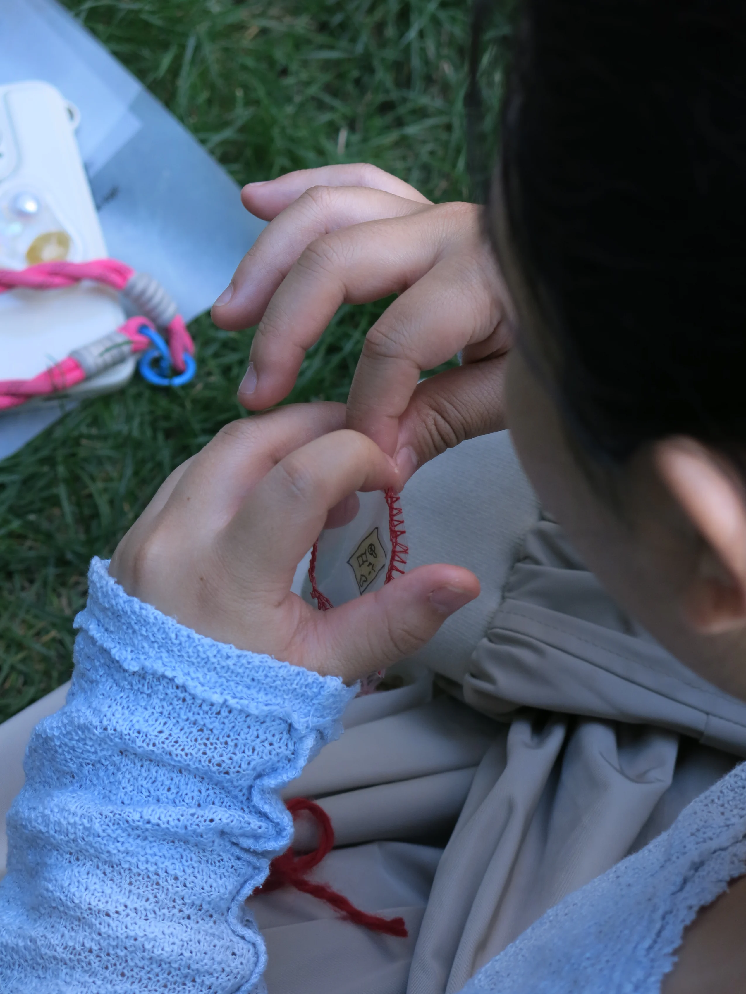 Workshop hand stitching detail